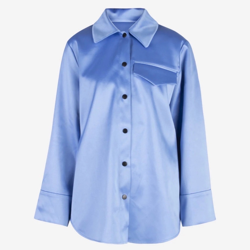 Baum und Pferdgarten Women's baby Blue Satin Blazer NWT
